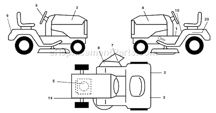 Page B Diagram and Parts List for 1342 LTH  LTHK  A -954568519 -2002-01 Husqvarna Lawn Tractor