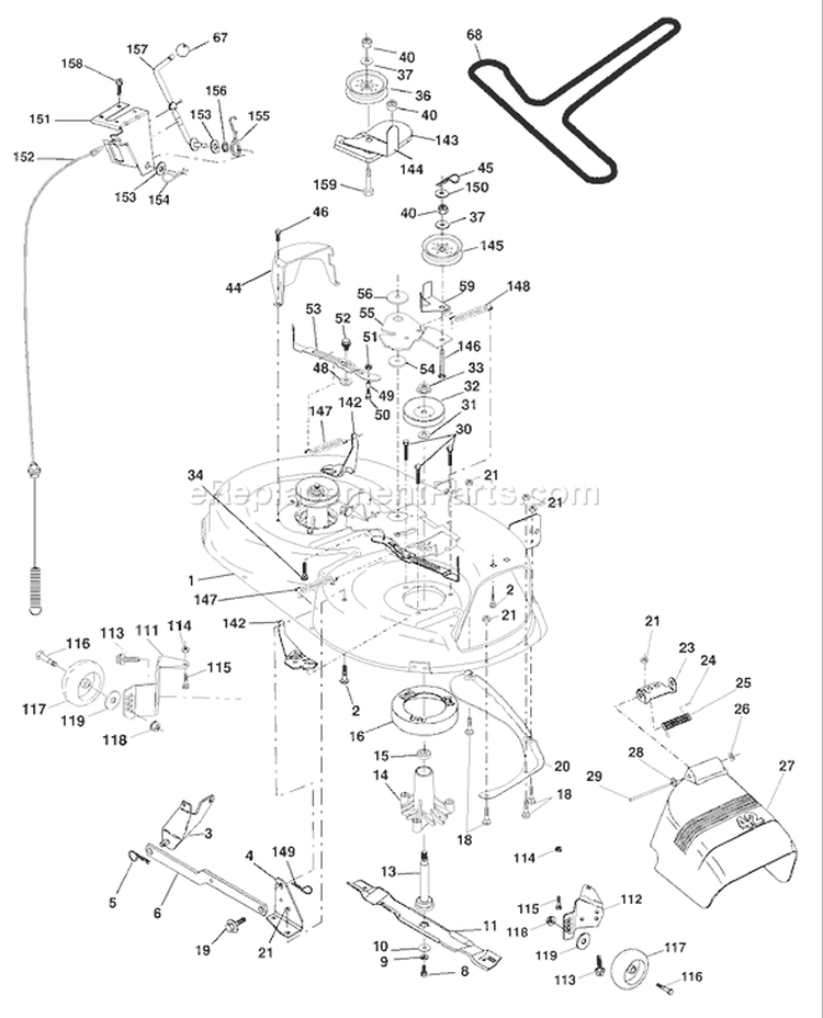Page F Diagram and Parts List for 1342 LTH  LTHK  A -954568519 -2002-01 Husqvarna Lawn Tractor