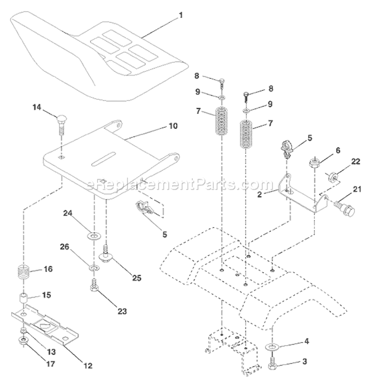 Page H Diagram and Parts List for 1342 LTH  LTHK  A -954568519 -2002-01 Husqvarna Lawn Tractor