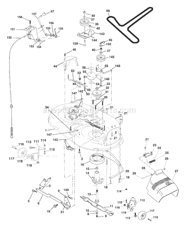 Page F Diagram and Parts List for 1342 LTH  LTHK  B -954568519 -2002-02 Husqvarna Lawn Tractor