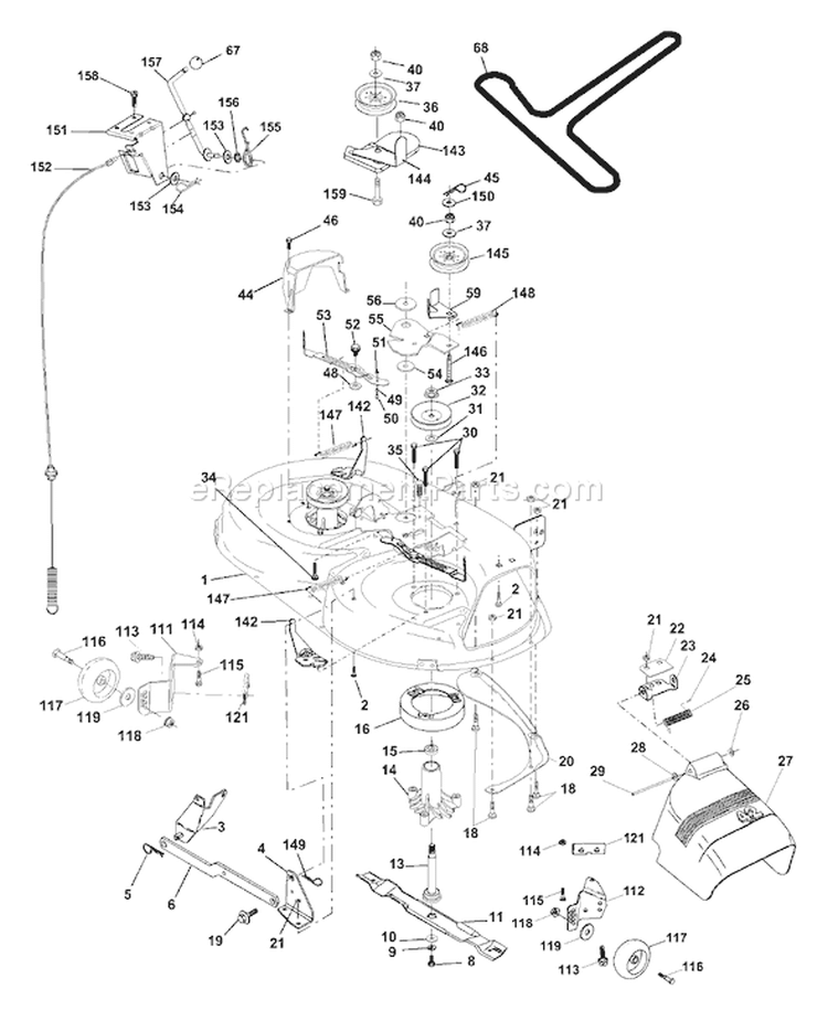 Page F Diagram and Parts List for 1342A LTH  954567031 -2000-12 Husqvarna Lawn Tractor