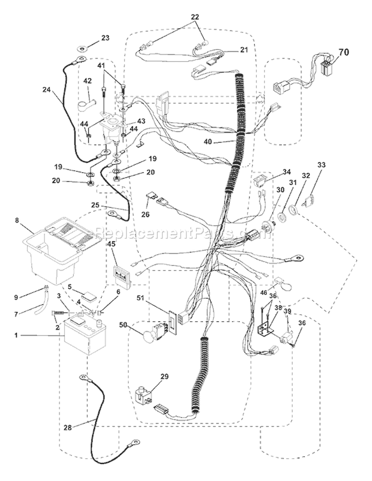 Page D Diagram and Parts List for 140 LTH  954001192A -1995-01 Husqvarna Lawn Tractor