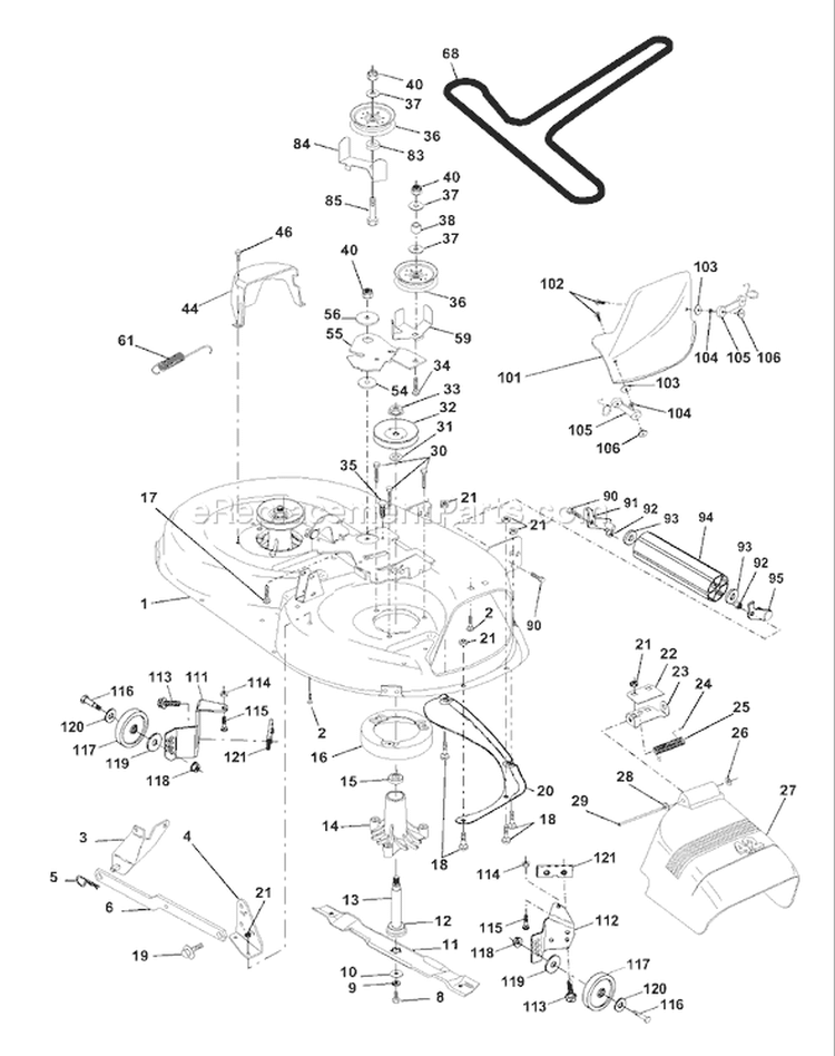 Page G Diagram and Parts List for 140 LTH  954001192A -1995-01 Husqvarna Lawn Tractor