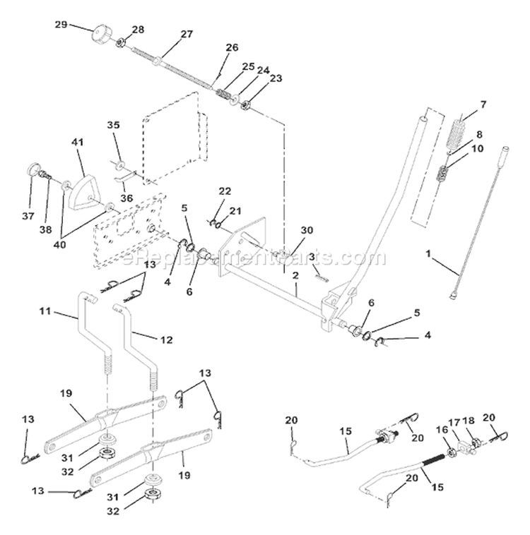 Page H Diagram and Parts List for 140 LTH  954001192A -1995-01 Husqvarna Lawn Tractor