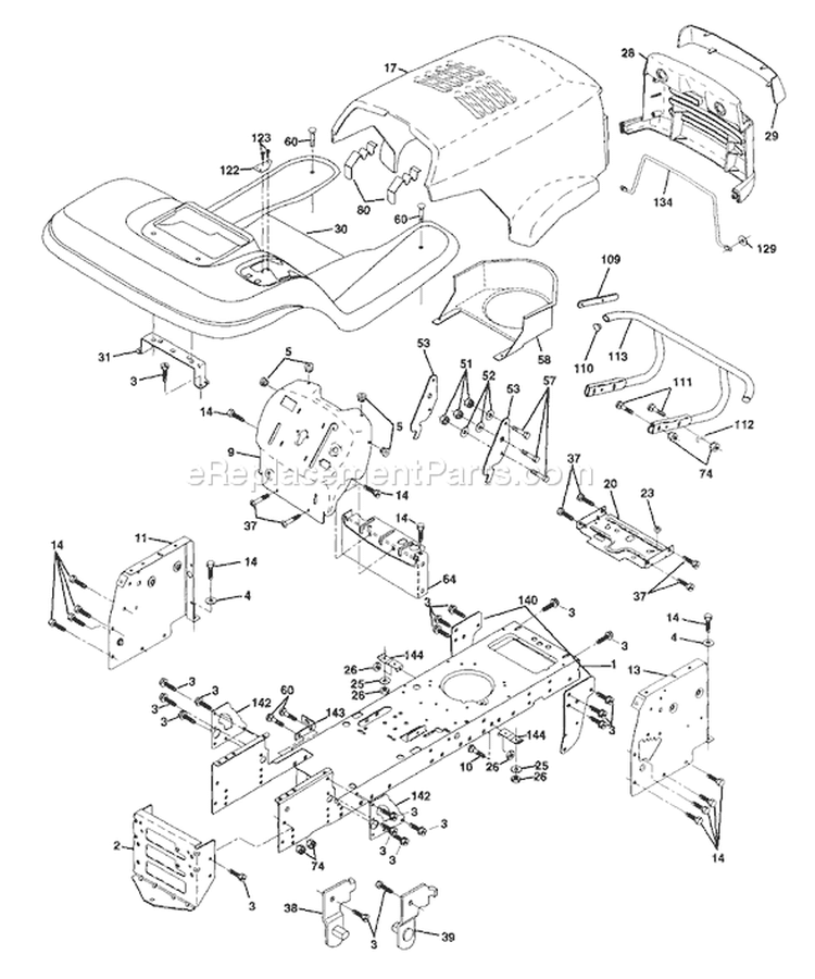 Page A Diagram and Parts List for 145 LTH  1997-12 Husqvarna Lawn Tractor