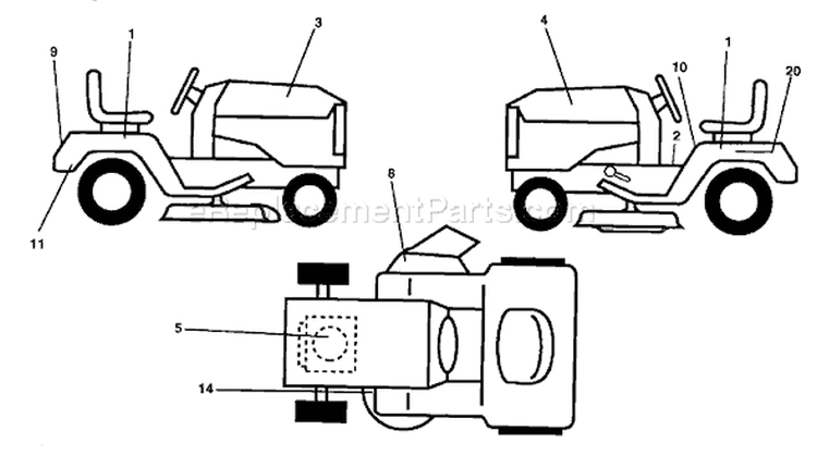 Page B Diagram and Parts List for 145 LTH  1997-12 Husqvarna Lawn Tractor