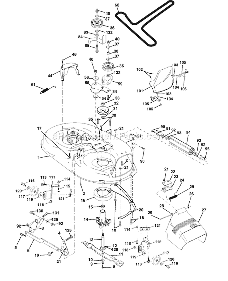 Page G Diagram and Parts List for 145 LTH  1997-12 Husqvarna Lawn Tractor