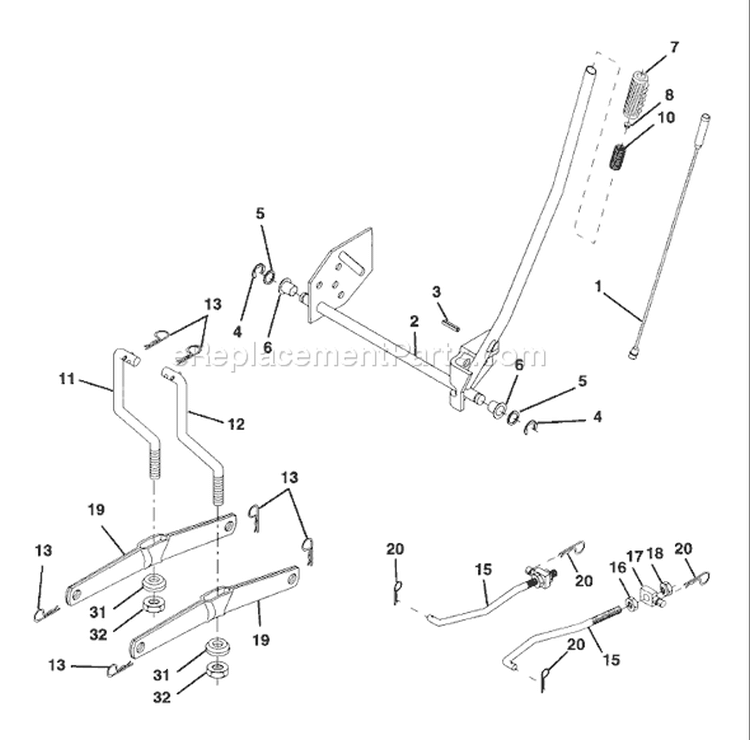 Page H Diagram and Parts List for 145 LTH  1997-12 Husqvarna Lawn Tractor
