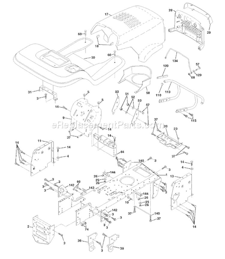 Page A Diagram and Parts List for 145 LTH  954140006D -1998-07 Husqvarna Lawn Tractor