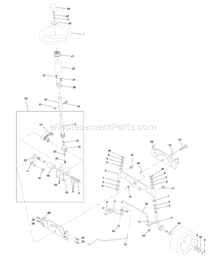 Page J Diagram and Parts List for 145 LTH  954140006D -1998-07 Husqvarna Lawn Tractor