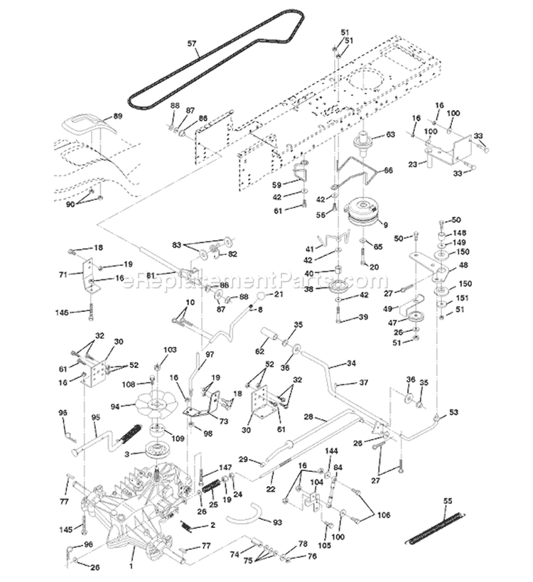 Page C Diagram and Parts List for 145 LTH  954140006D -1998-07 Husqvarna Lawn Tractor