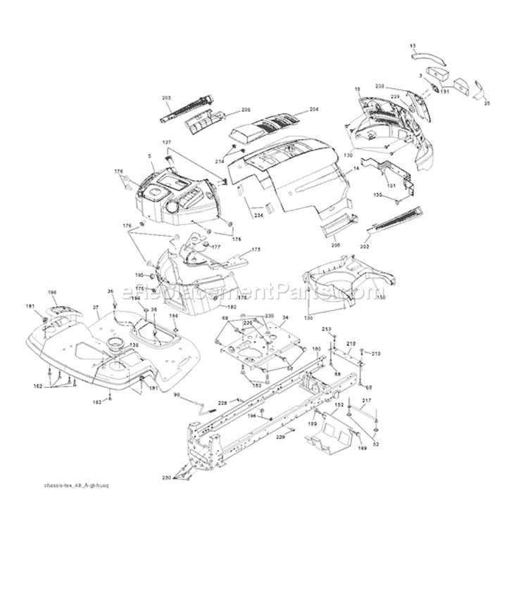 Page A Diagram and Parts List for 1538 LTH  96043003800 -2006-12 Husqvarna Lawn Tractor