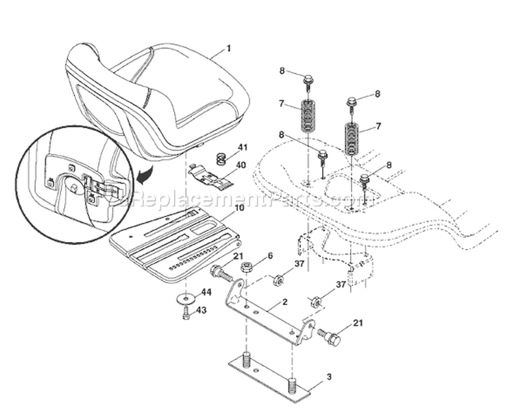 Page H Diagram and Parts List for 1538 LTH  96043003800 -2006-12 Husqvarna Lawn Tractor