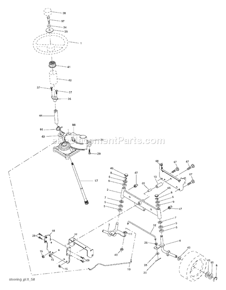 Page I Diagram and Parts List for 1542 LTH  96013000900 -2005-10 Husqvarna Lawn Tractor