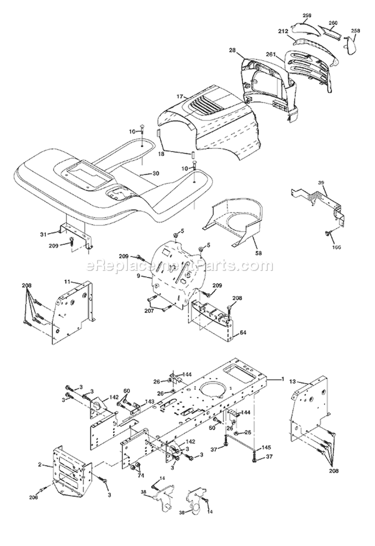 Page A Diagram and Parts List for 1742A LTH  954570376 -2002-11 Husqvarna Lawn Tractor