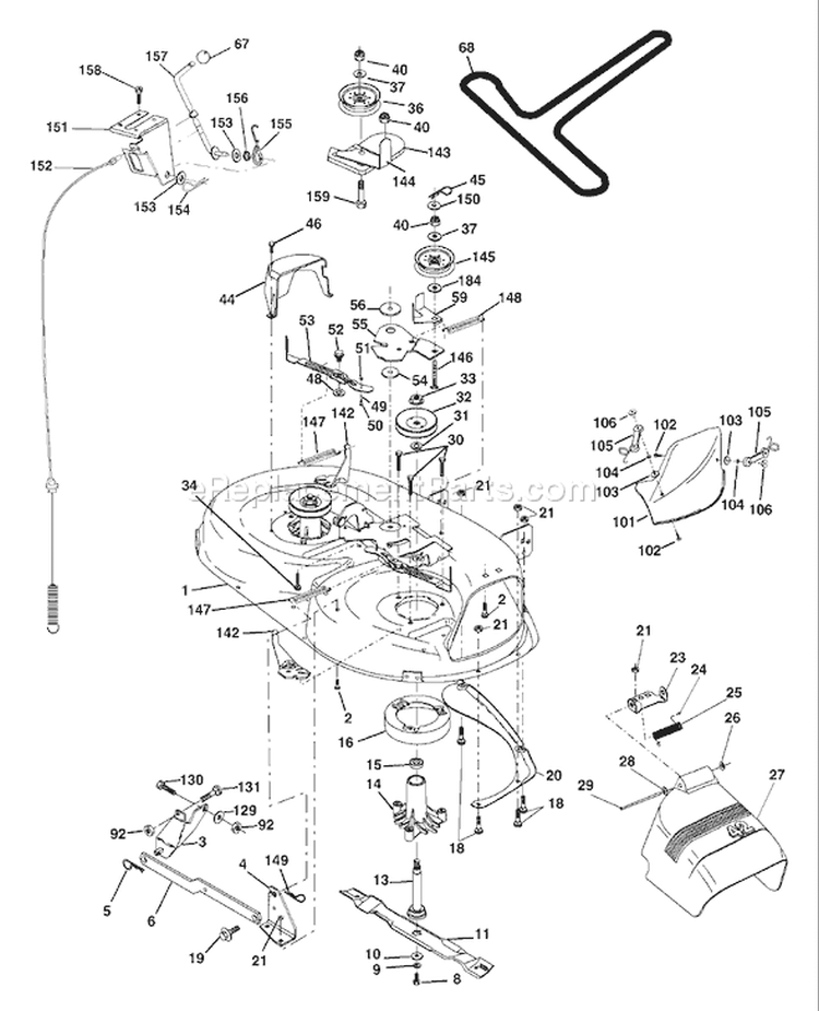 Page F Diagram and Parts List for 1742A LTH  954570376 -2002-11 Husqvarna Lawn Tractor