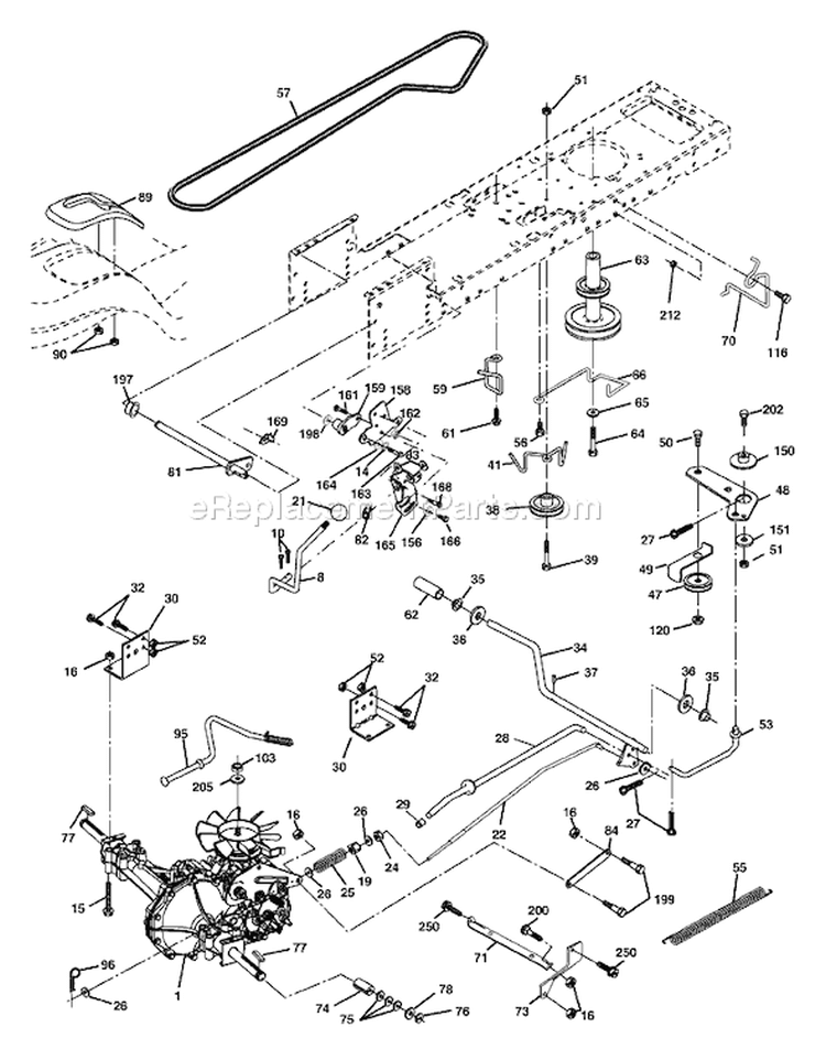 Page C Diagram and Parts List for 1742B LTH  954570376 -2002-12 Husqvarna Lawn Tractor
