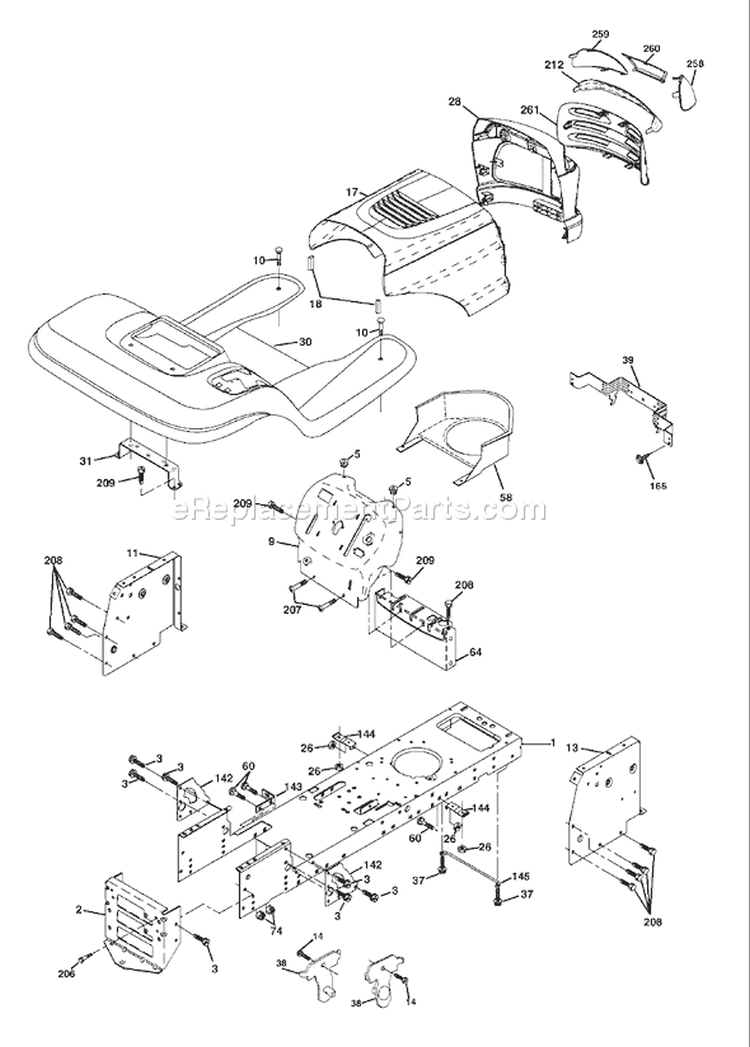 Page A Diagram and Parts List for 1742C LTH  954570376 -2003-02 Husqvarna Lawn Tractor