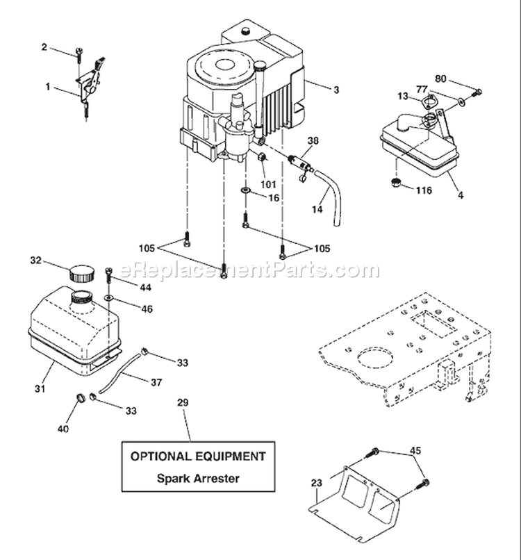 Page E Diagram and Parts List for 1742C LTH  954570376 -2003-02 Husqvarna Lawn Tractor