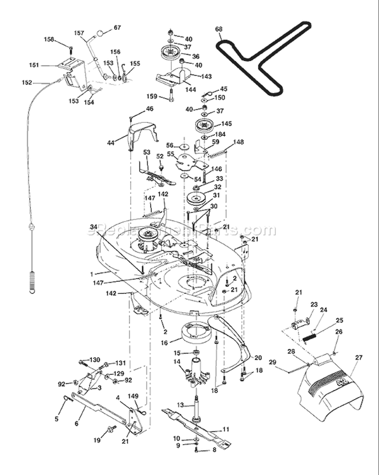 Page F Diagram and Parts List for 1742C LTH  954570376 -2003-02 Husqvarna Lawn Tractor