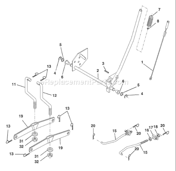 Page G Diagram and Parts List for 1742C LTH  954570376 -2003-02 Husqvarna Lawn Tractor