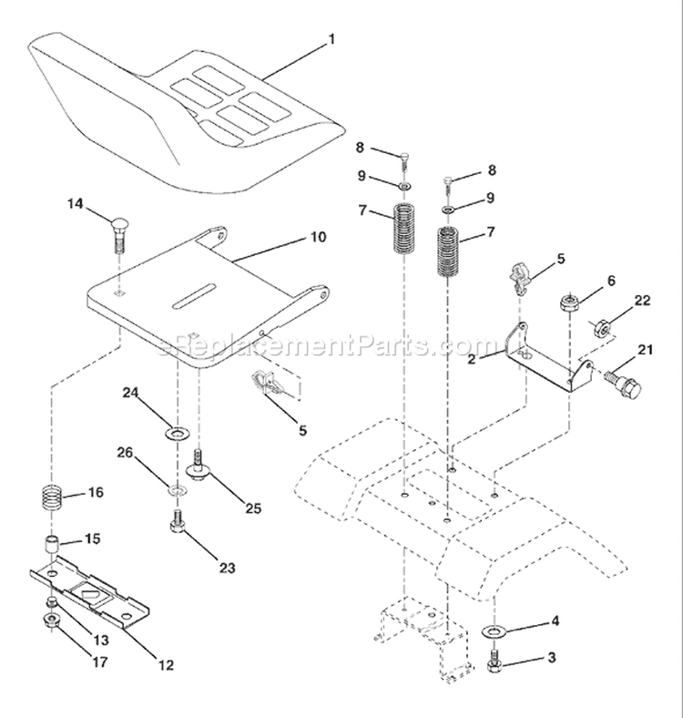 Page H Diagram and Parts List for 1742C LTH  954570376 -2003-02 Husqvarna Lawn Tractor
