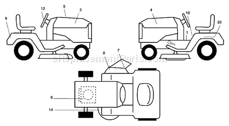 Page B Diagram and Parts List for 1742D LTH  954570376 -2003-05 Husqvarna Lawn Tractor