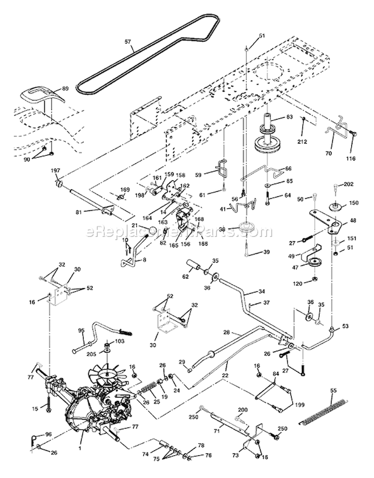 Page C Diagram and Parts List for 1742D LTH  954570376 -2003-05 Husqvarna Lawn Tractor