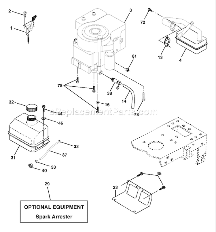 Page E Diagram and Parts List for 1742D LTH  954570376 -2003-05 Husqvarna Lawn Tractor