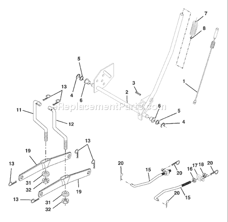 Page G Diagram and Parts List for 1742D LTH  954570376 -2003-05 Husqvarna Lawn Tractor