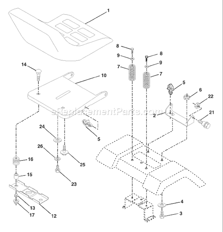 Page H Diagram and Parts List for 1742D LTH  954570376 -2003-05 Husqvarna Lawn Tractor