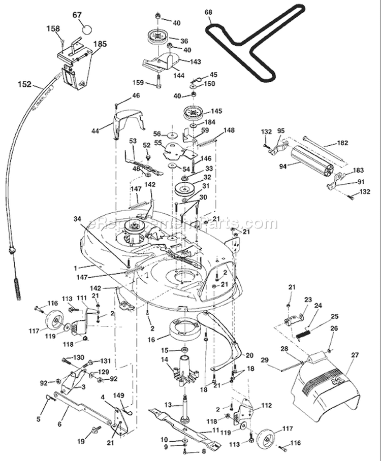Page F Diagram and Parts List for 18542A LTH  954571731 -2003-11 Husqvarna Lawn Tractor