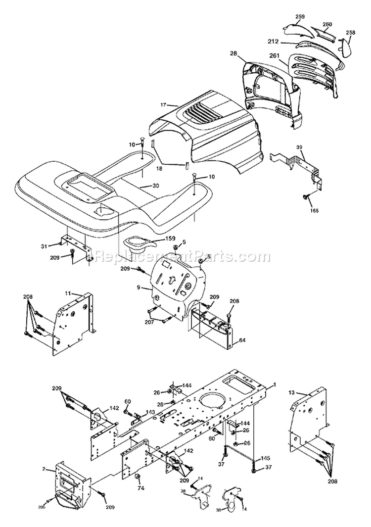 Page A Diagram and Parts List for 18542B LTH  954571731 -2004-03 Husqvarna Lawn Tractor