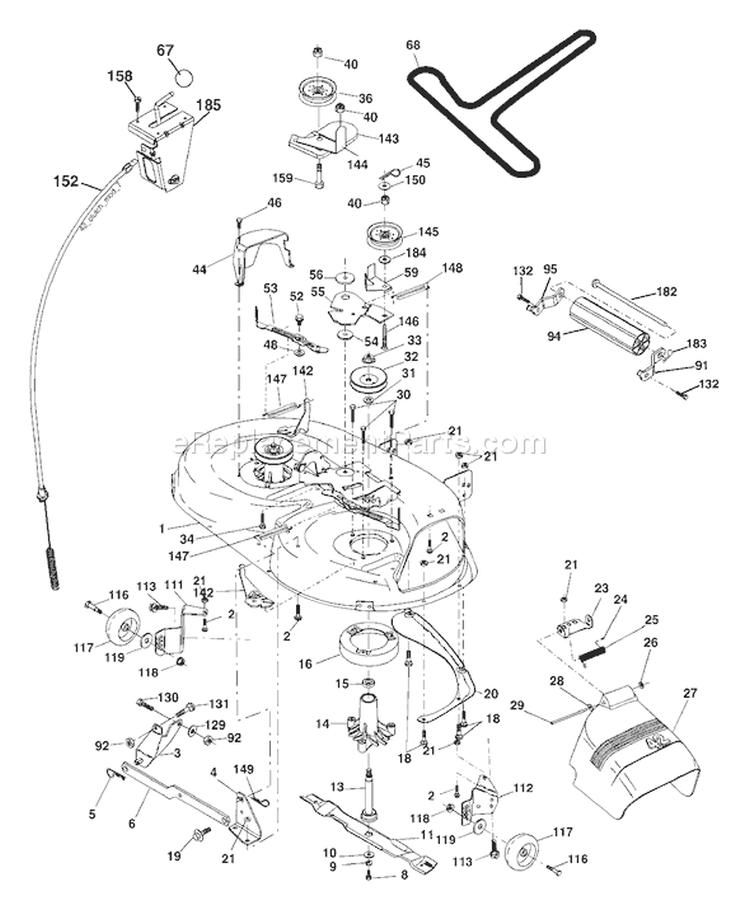 Page F Diagram and Parts List for 18542B LTH  954571731 -2004-03 Husqvarna Lawn Tractor