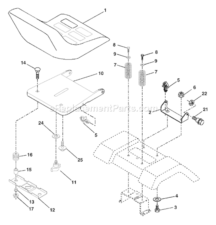 Page H Diagram and Parts List for 2042A LTH  954571953 -2003-12 Husqvarna Lawn Tractor