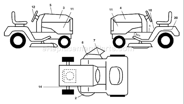 Page B Diagram and Parts List for 2042B LTH  954571953 -2004-01 Husqvarna Lawn Tractor