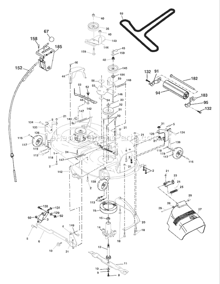 Page F Diagram and Parts List for 2042B LTH  954571953 -2004-01 Husqvarna Lawn Tractor
