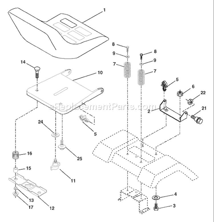 Page H Diagram and Parts List for 2042B LTH  954571953 -2004-01 Husqvarna Lawn Tractor