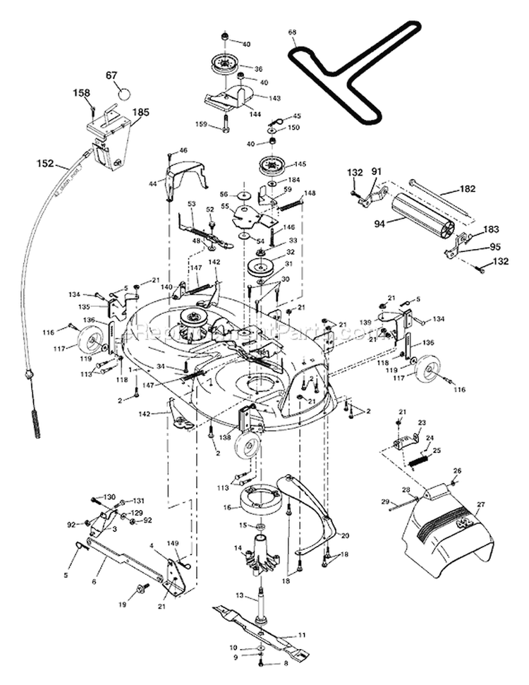 Page F Diagram and Parts List for 2042C LTH  954571953 -2004-03 Husqvarna Lawn Tractor
