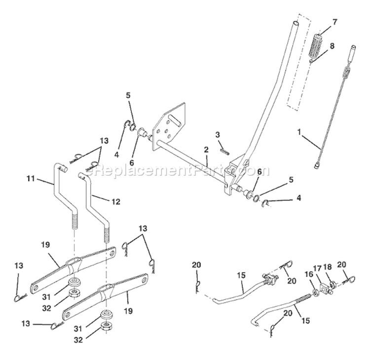Page G Diagram and Parts List for 2042C LTH  954571953 -2004-03 Husqvarna Lawn Tractor