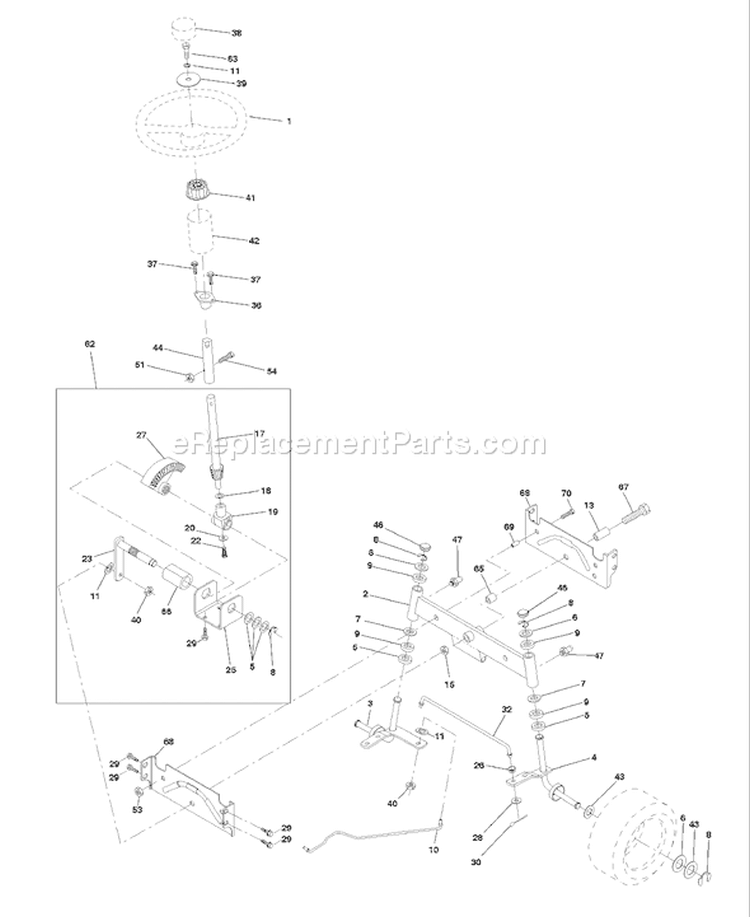 Page J Diagram and Parts List for LT120 LT 120 954140002B -1997-12 Husqvarna Lawn Tractor