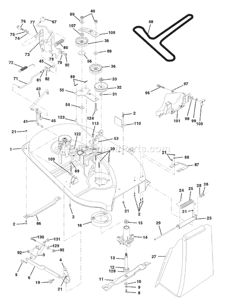 Page F Diagram and Parts List for LT120 LT 120 954140002B -1997-12 Husqvarna Lawn Tractor