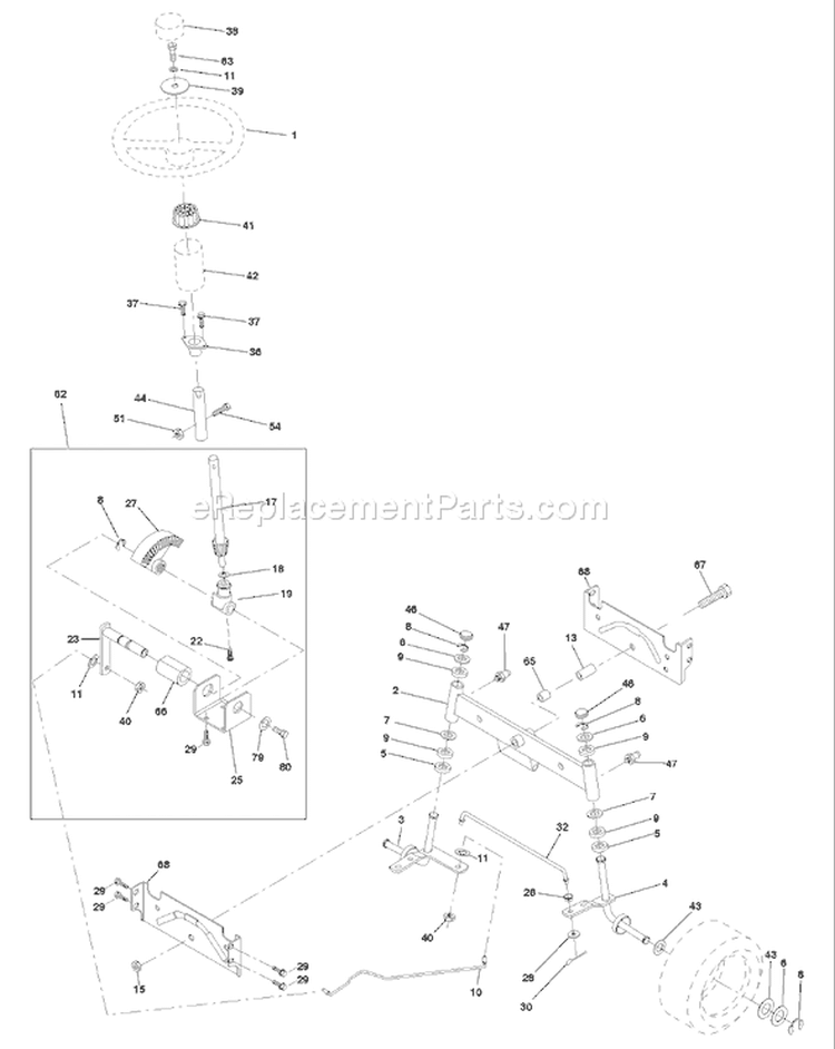 Page J Diagram and Parts List for LT120 LT 120 HCA -954140047 -1998-01 Husqvarna Lawn Tractor
