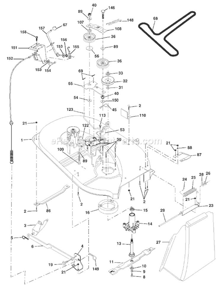 Page F Diagram and Parts List for LT1238A LT 1238 A 9545677024 -2000-10 Husqvarna Lawn Tractor