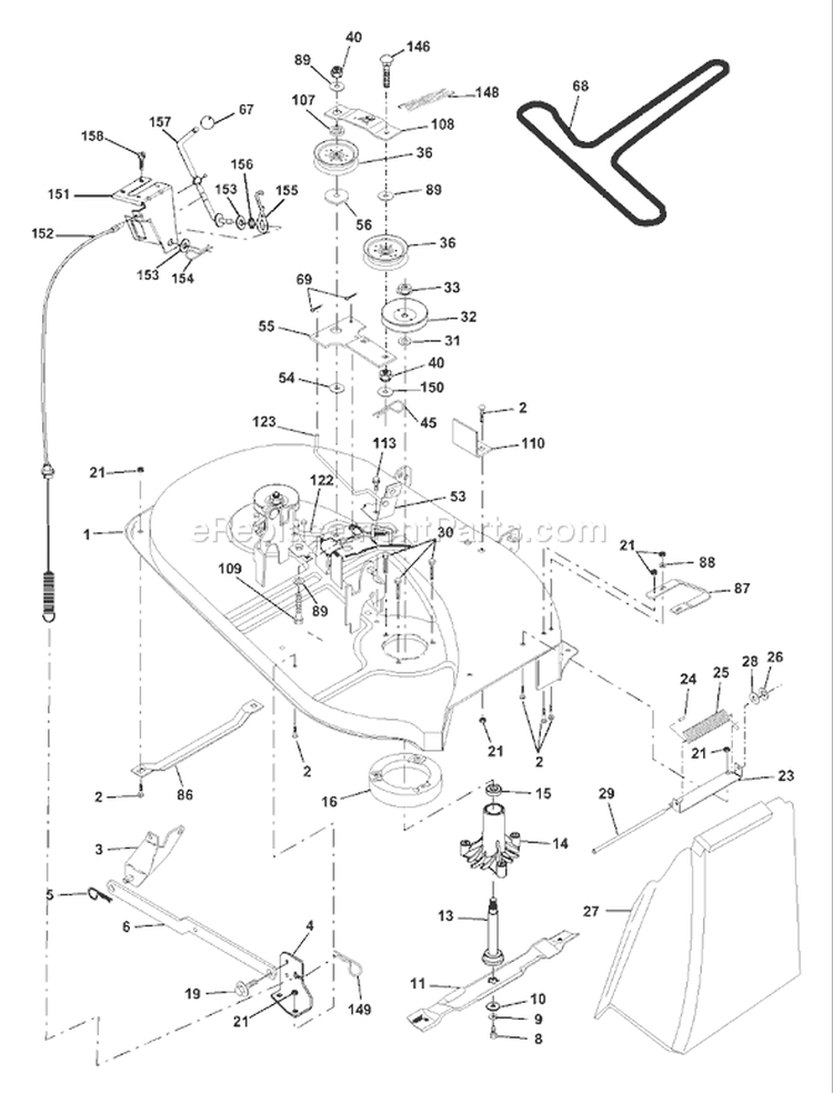 Page F Diagram and Parts List for LT1238B LT 1238 B 954567024 -2001-03 Husqvarna Lawn Tractor