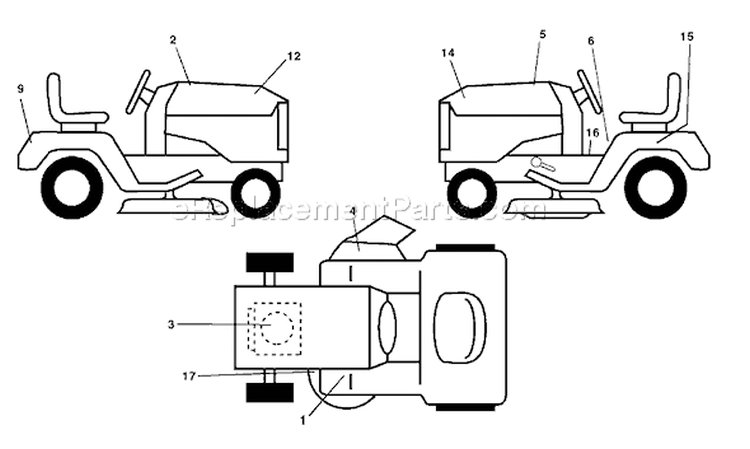 Page B Diagram and Parts List for LT1238C LT 1238 C 954567024 -2001-10 Husqvarna Lawn Tractor