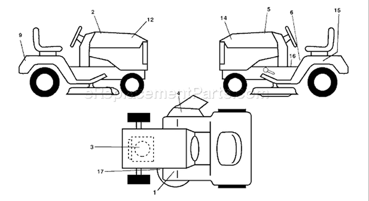 Page B Diagram and Parts List for LT1238D LT 1238 D 954567024 -2002-02 Husqvarna Lawn Tractor