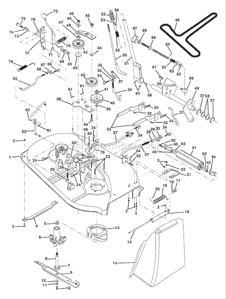 Page F Diagram and Parts List for LT125 LT 125 H12538D -954000332 -1991-10 Husqvarna Lawn Tractor