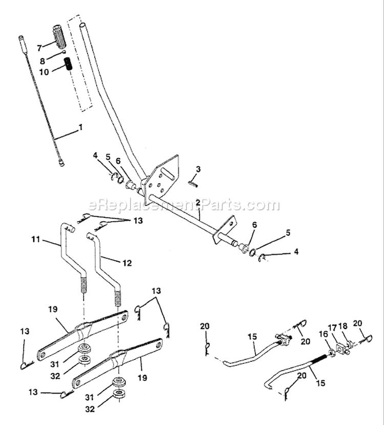 Page H Diagram and Parts List for LT125 LT 125 HC12542A -954000772 -1994-01 Husqvarna Lawn Tractor