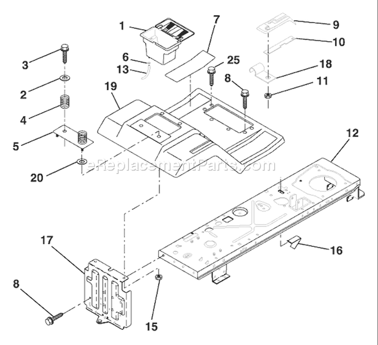 Page F Diagram and Parts List for LT125 LT 125 HE12536B -954170001 -1996-10 Husqvarna Lawn Tractor